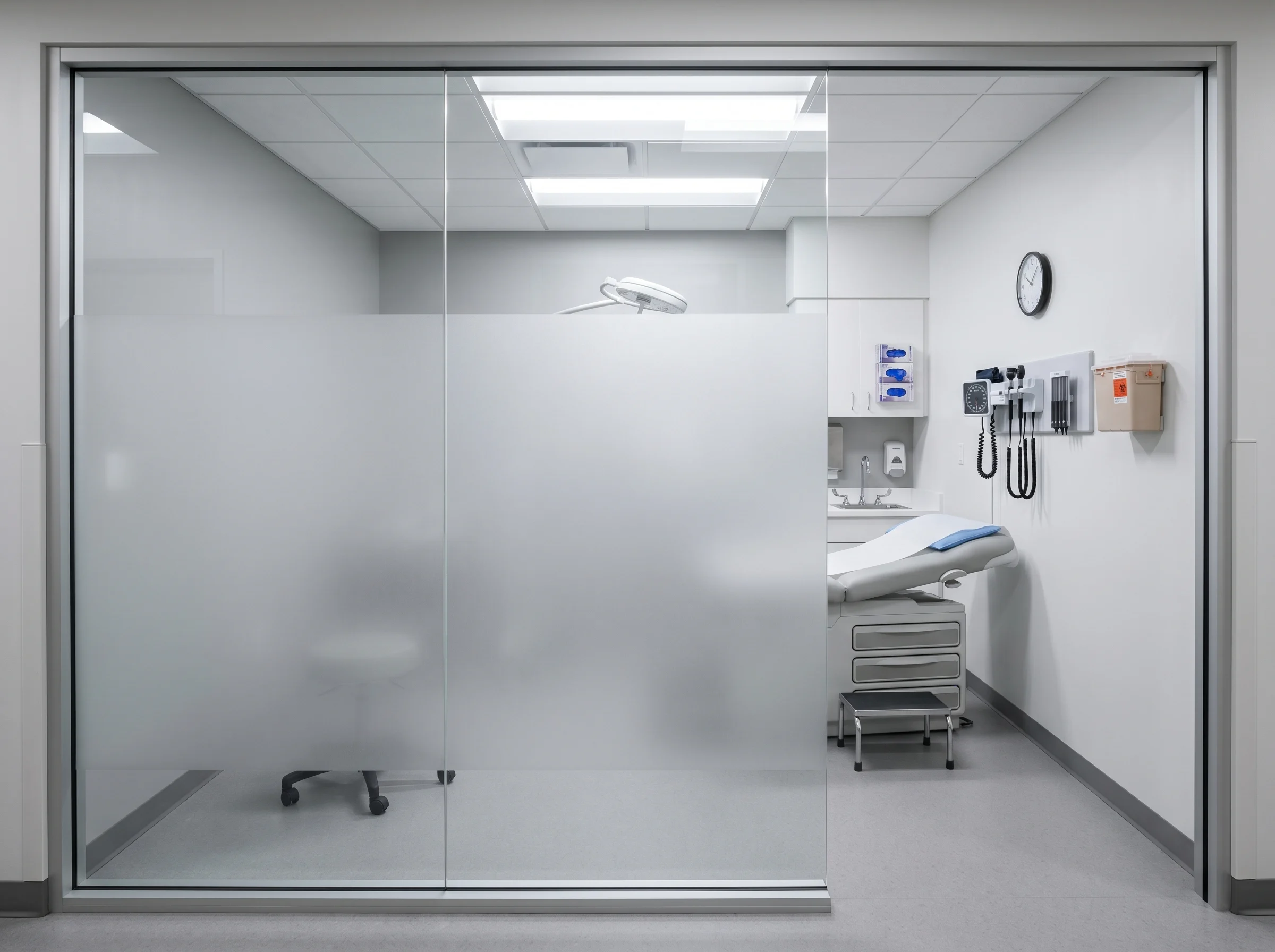 Privacy glass film in a hospital